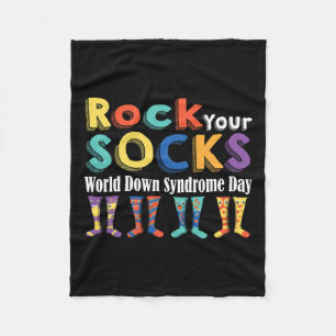 Your Socks Cute 3-21 Trisomy 21 World Down Syndrom Fleece Blanket