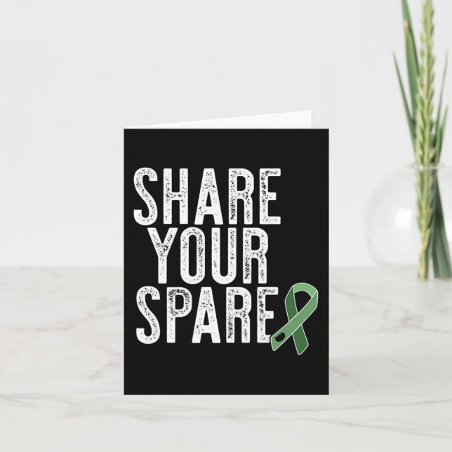 Your Spare Kidney Organ Donor Renal Transplant Mem Card (Front)