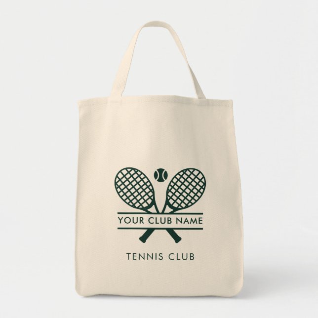Your Sport Club Name Tennis Team Green Swag Tote Bag (Front)