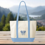 Your Sports Club Name Tennis Team Blue Swag Tote Bag<br><div class="desc">Easily customise this tote bag by adding your club or society name by clicking the "Personalise" button. You can change the background, fonts, and patch colour by clicking the "Edit with Design tool". Perfect for any club, business, or school society. Order as many or as fewer as required. There's no...</div>