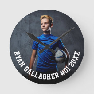 Your Sports Photo Personalised Round Clock