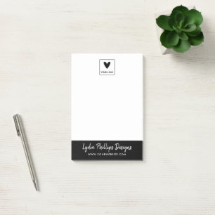 Your Square Logo Name Brush Script Small Business Post-it Notes