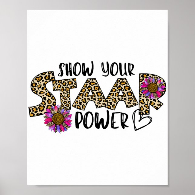 Your Staar Power Leopard Teacher Testing Exam Test Poster (Front)