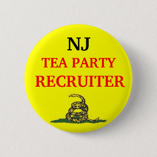 Your State TEA PARTY RECRUITER 6 Cm Round Badge