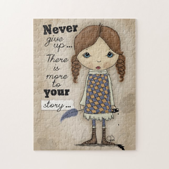 Your Story-Girl with Pen and Ink Jigsaw Puzzle (Vertical)