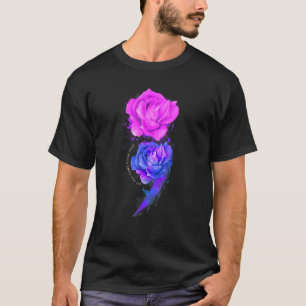 Your Story Isn't Over Yet Semicolon Roses Suicide T-Shirt