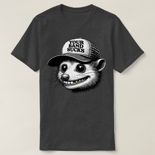 Your Sucks Hipster Possum T-Shirt (Design Front)