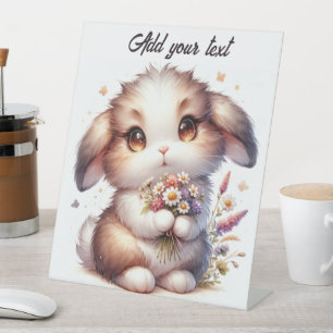 Your sweet bunny loves you! pedestal sign