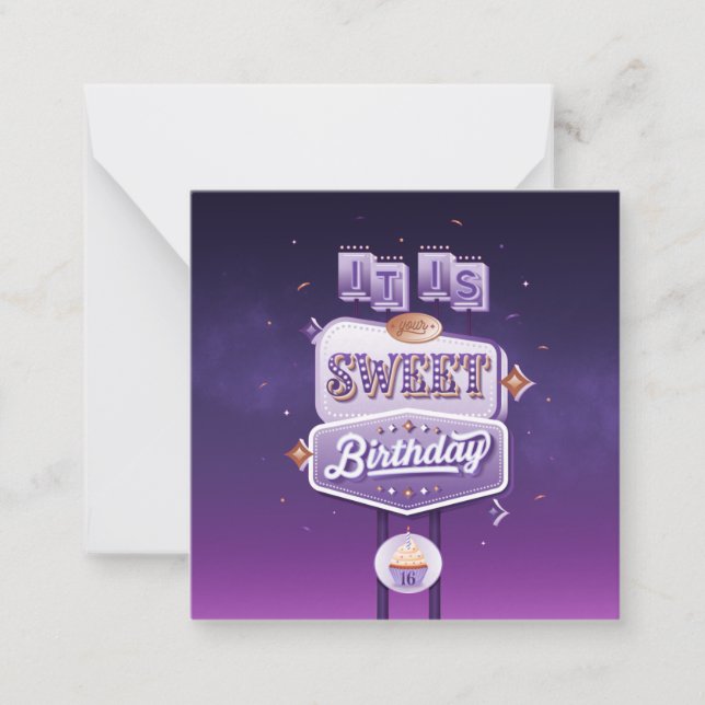 Your Sweet Sixteen Stationery Note Card (Front)