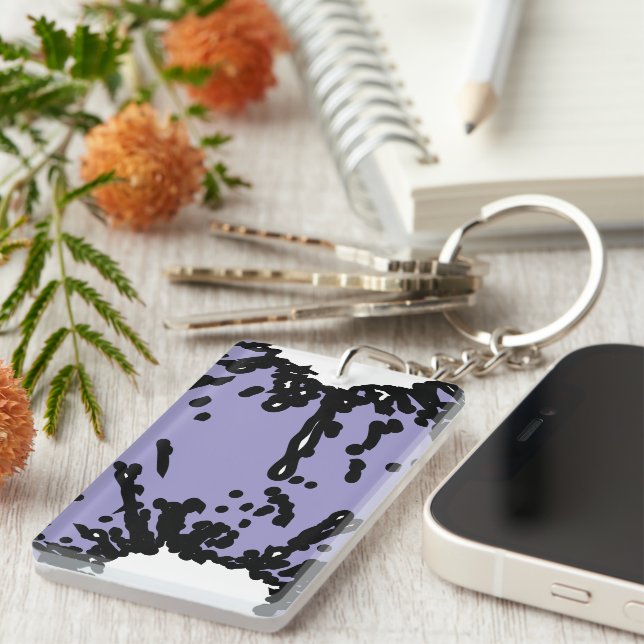 Your Taste, Your Power – Abstract Lilac & Black  Key Ring (Front Right)