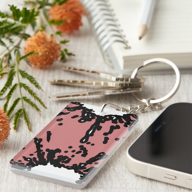 Your Taste, Your Power – Abstract Mauve & Black  Key Ring (Front Right)