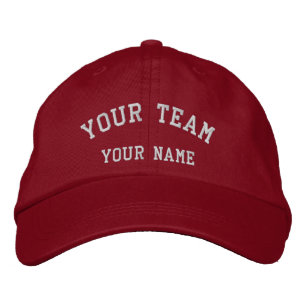 Your Team Embroidered Red/White Cap Template