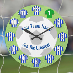 Your Team Name Football Clock - Blue Shirts