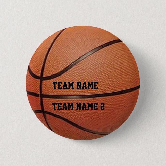 Your Team's Name Basketball Button (Front)