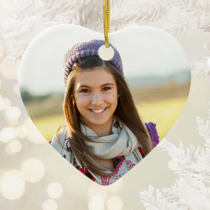 Your Teen Two-Sided Heart Photo Ceramic Ornament