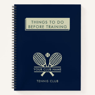 Your Tennis Club Members Swag Navy Blue Any Colour Notebook