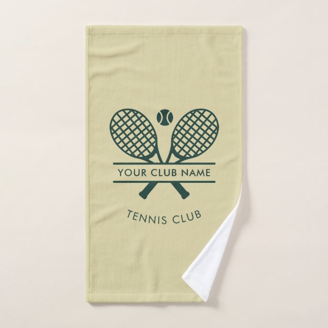 Your Tennis Club Name Rackets Motif Custom Player Hand Towel (Hand Towel)