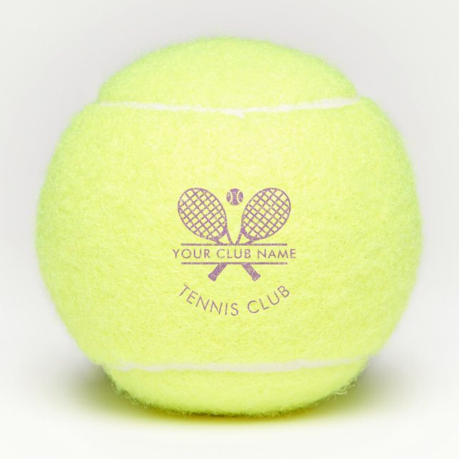 Your Tennis Club Name Sport Team Lavender Custom Tennis Balls (Front)