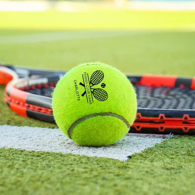 Your Tennis Club Name Team Coach Personalised Tennis Balls (Custom Tennis Club Members Team Players Training Balls)