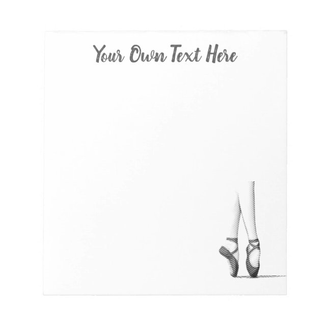 Your Text and Dancer Logo on Ballet Lovers Notepad (Front)