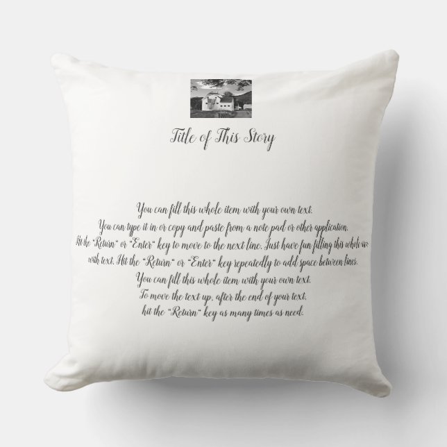 Your Text and Photo on Items Cushion (Front)