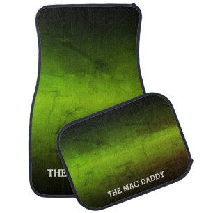 (YOUR TEXT) - Black and Green Gradient Car Mat