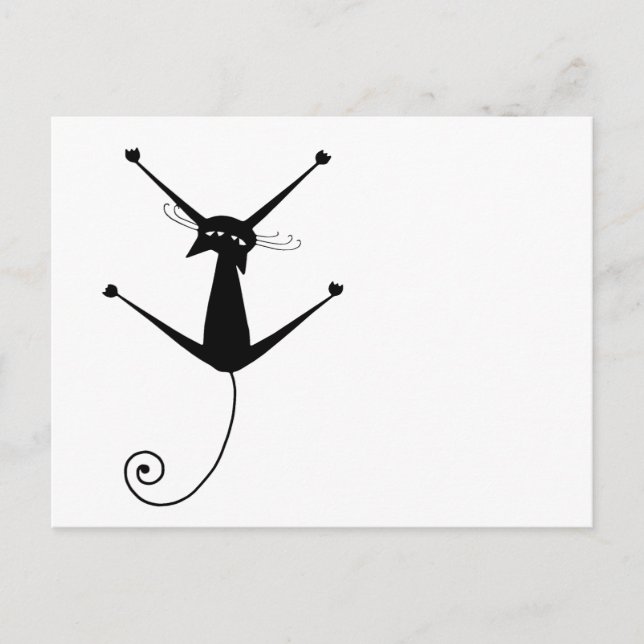 Your Text - Black Cat Character Pose 1 Postcard (Front)