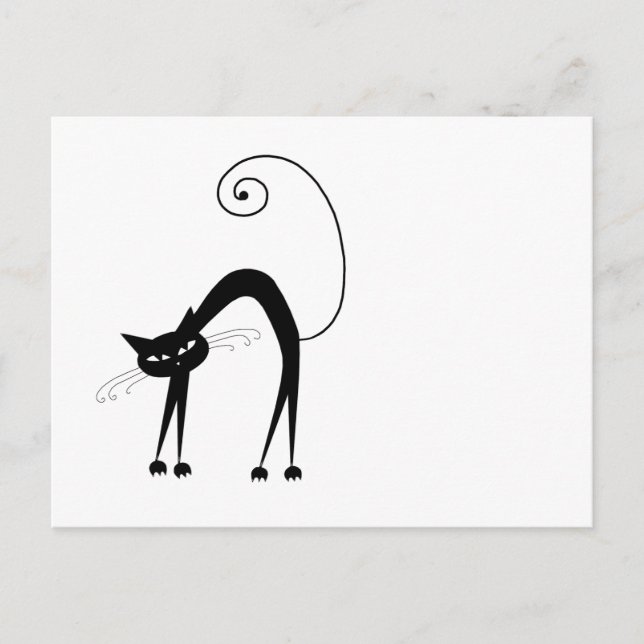 Your Text - Black Cat Character Pose 2 Postcard (Front)