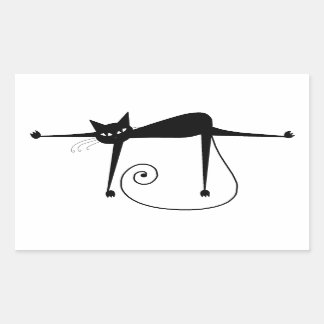 Your Text - Black Cat Character Pose 3 Rectangular Sticker