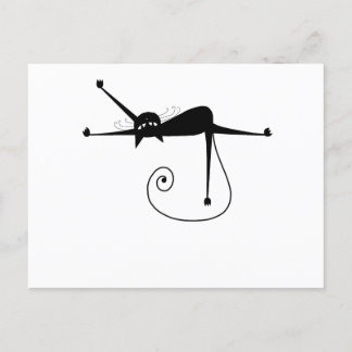 Your Text - Black Cat Character Pose 4 Postcard