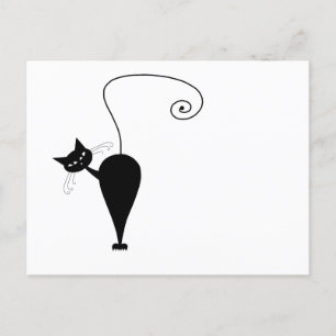 Your Text - Black Cat Character Pose 6 Postcard