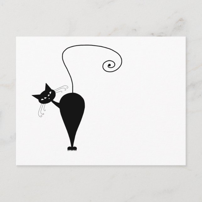 Your Text - Black Cat Character Pose 6 Postcard (Front)