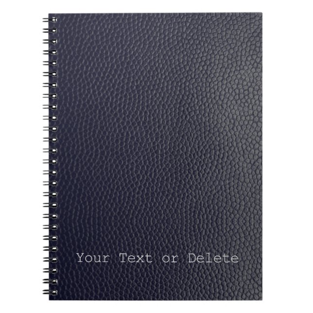 Your Text Black Leather/Skin Pattern Notebook (Front)
