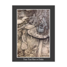 Your Text/Colour Alice with Caterpillar Rackham Ar