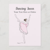 Your Text & Colour Blush Pink Ballet Dancer in Tut