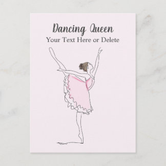 Your Text & Colour Blush Pink Ballet Dancer in Tut Postcard