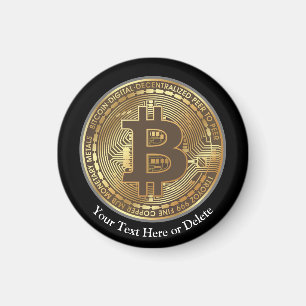 Your Text/Colour Gold Bitcoin Crypto Currency Mone Magnet