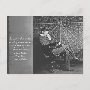 Your Text/Colour Inventor Nikola Alone Time Quote Postcard