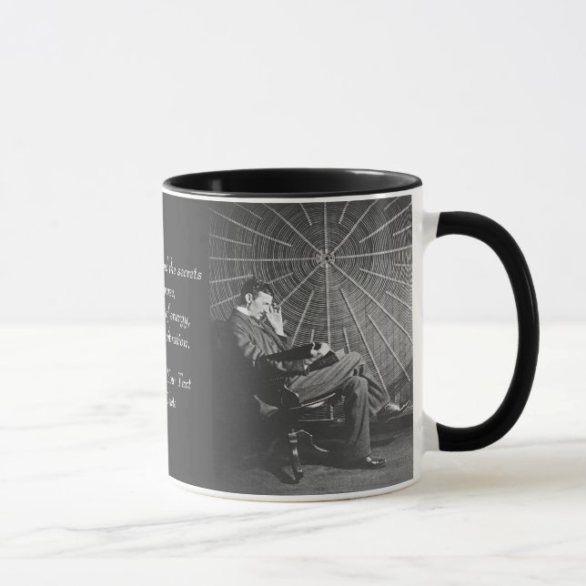 Your Text/Colour Inventor Nikola Tesla Photo Quote Mug (Right)