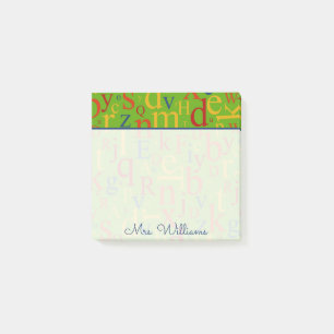 Your Text Colourful Alphabet Post-it Notes
