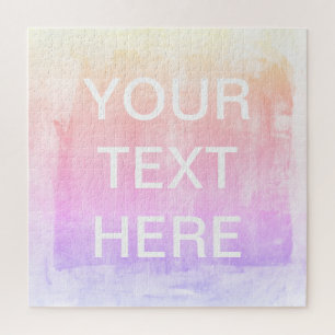 Your Text & Colourful Fading Ombre Gradient Jigsaw Puzzle