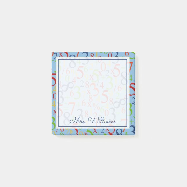 Your Text | Colourful Math Post-it Notes (Front)