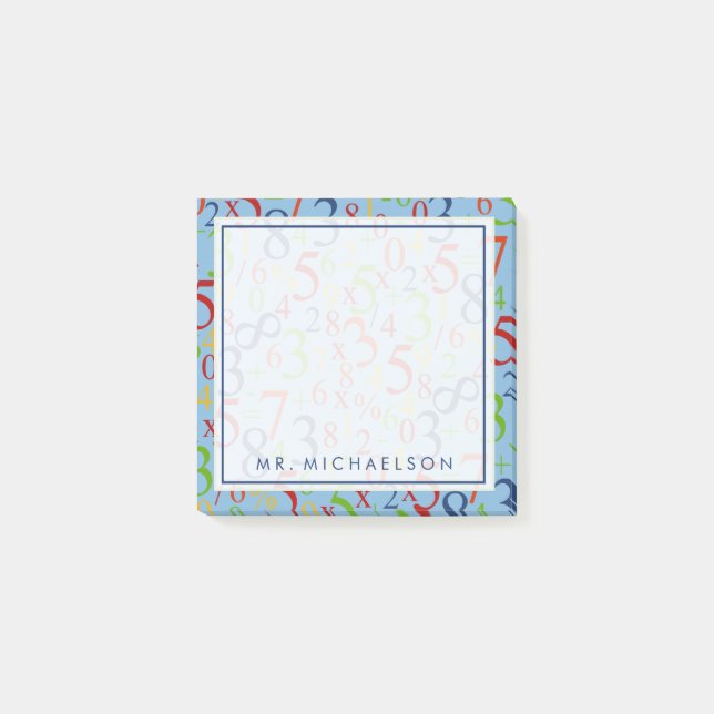 Your Text | Colourful Math Post-it Notes (Front)