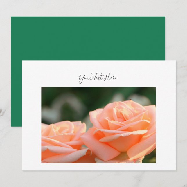 Your Text Cream Rose Flowers Invitation (Front/Back)