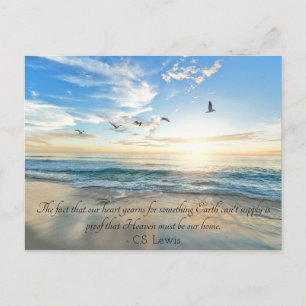Your Text CS Lewis Quote Heaven is our Home Beach Postcard