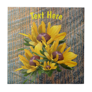 Your Text Daisy Flower Personalised Ceramic Tile