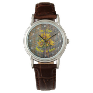 Your Text Daisy Flower Personalised   Watch