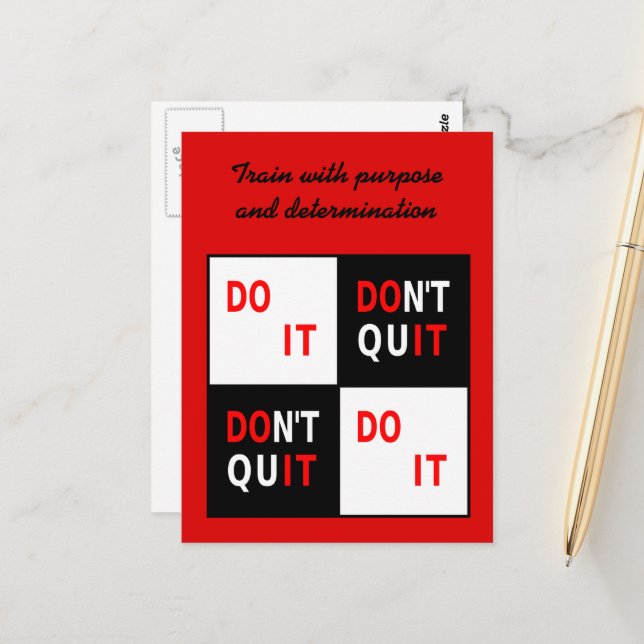 Your text Do It Don't Quit motivational Postcard (Front/Back In Situ)