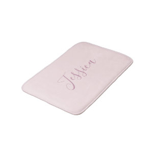 Your Text   Elegant Script & Soft Blush Pink Bath Mat