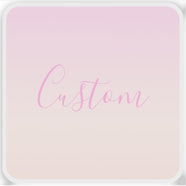 Your Text | Elegant Script & Soft Blush Pink Ombre (Front)